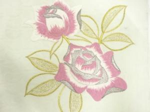 アンティーク　薔薇模様刺繍名古屋帯